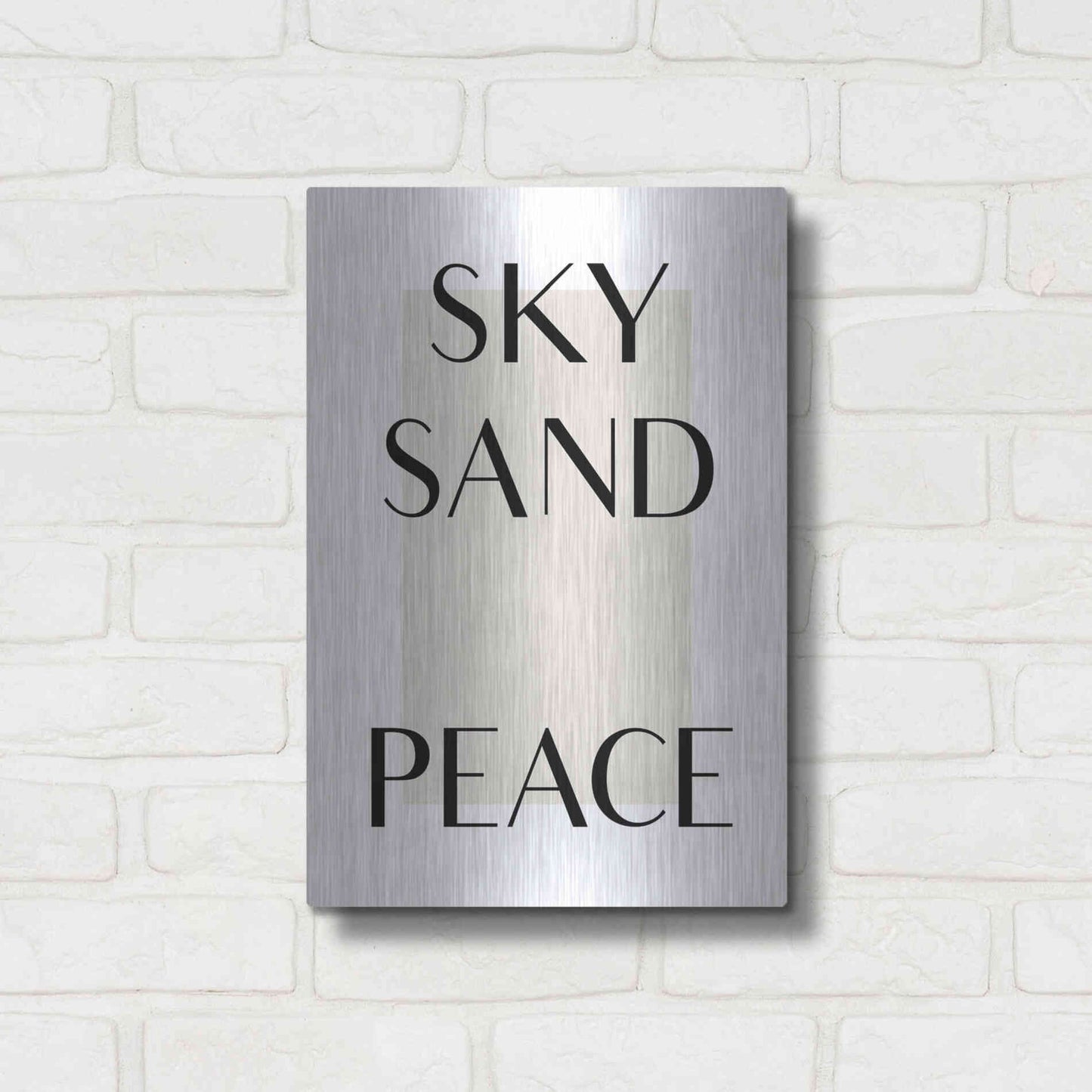 Luxe Metal Art 'Sky Sand Peace' by Design Fabrikken, Metal Wall Art,12x16