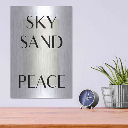 Luxe Metal Art 'Sky Sand Peace' by Design Fabrikken, Metal Wall Art,12x16