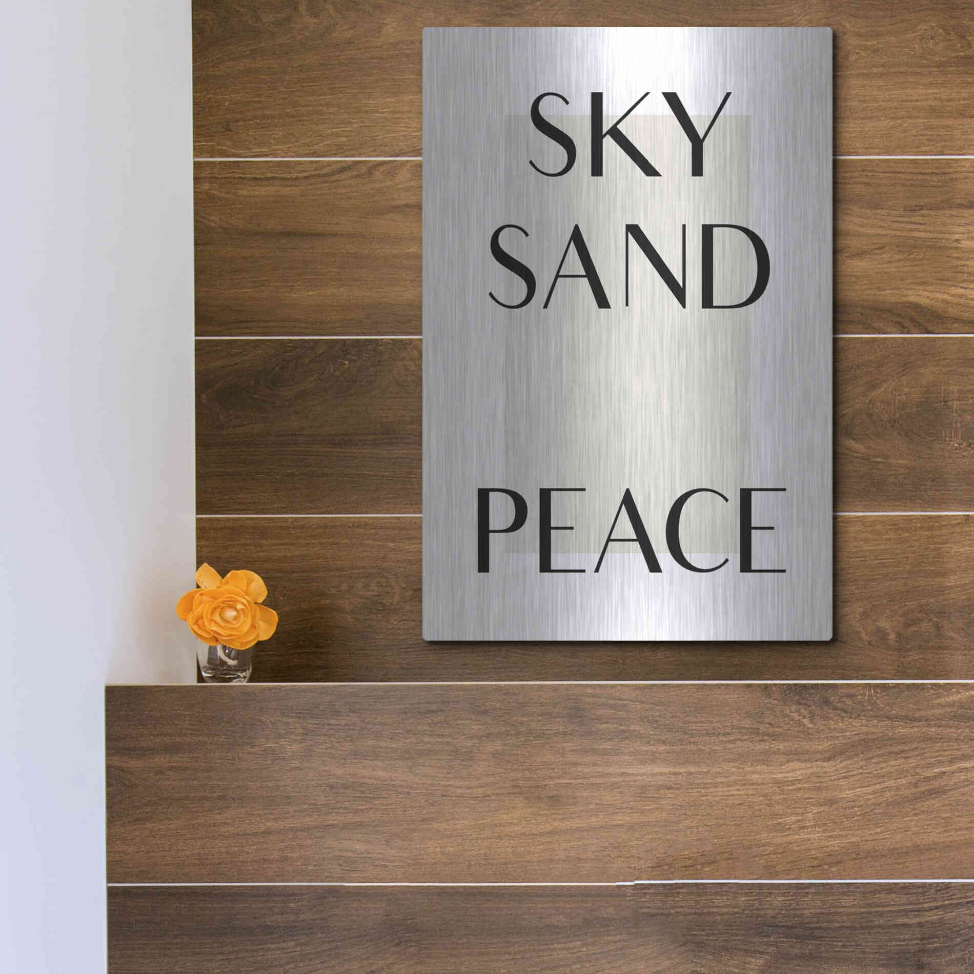 Luxe Metal Art 'Sky Sand Peace' by Design Fabrikken, Metal Wall Art,12x16