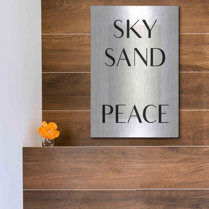 Luxe Metal Art 'Sky Sand Peace' by Design Fabrikken, Metal Wall Art,12x16