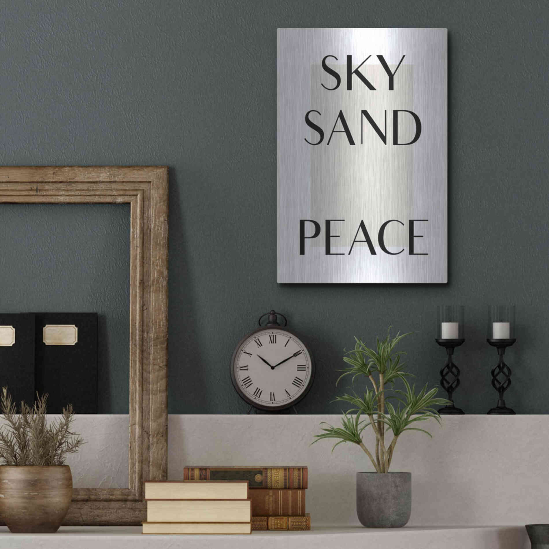 Luxe Metal Art 'Sky Sand Peace' by Design Fabrikken, Metal Wall Art,12x16