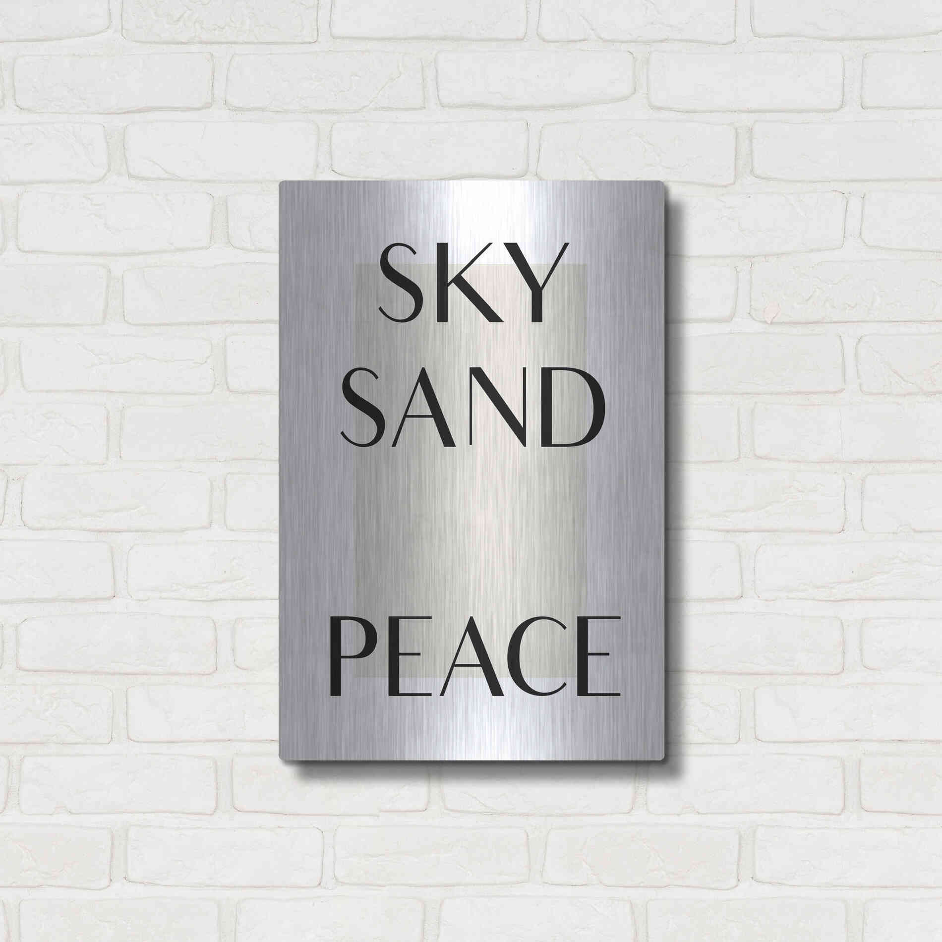 Luxe Metal Art 'Sky Sand Peace' by Design Fabrikken, Metal Wall Art,16x24
