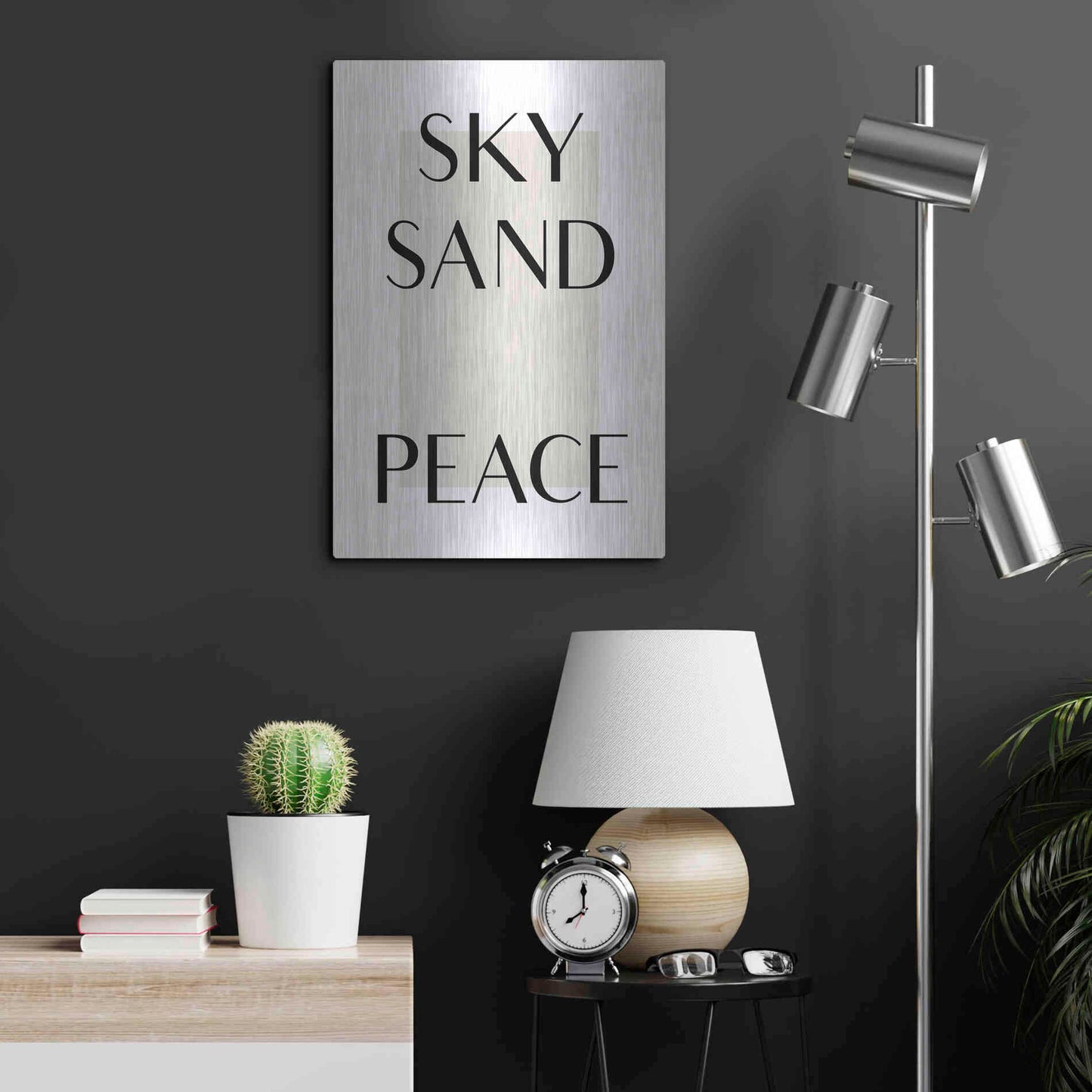 Luxe Metal Art 'Sky Sand Peace' by Design Fabrikken, Metal Wall Art,16x24