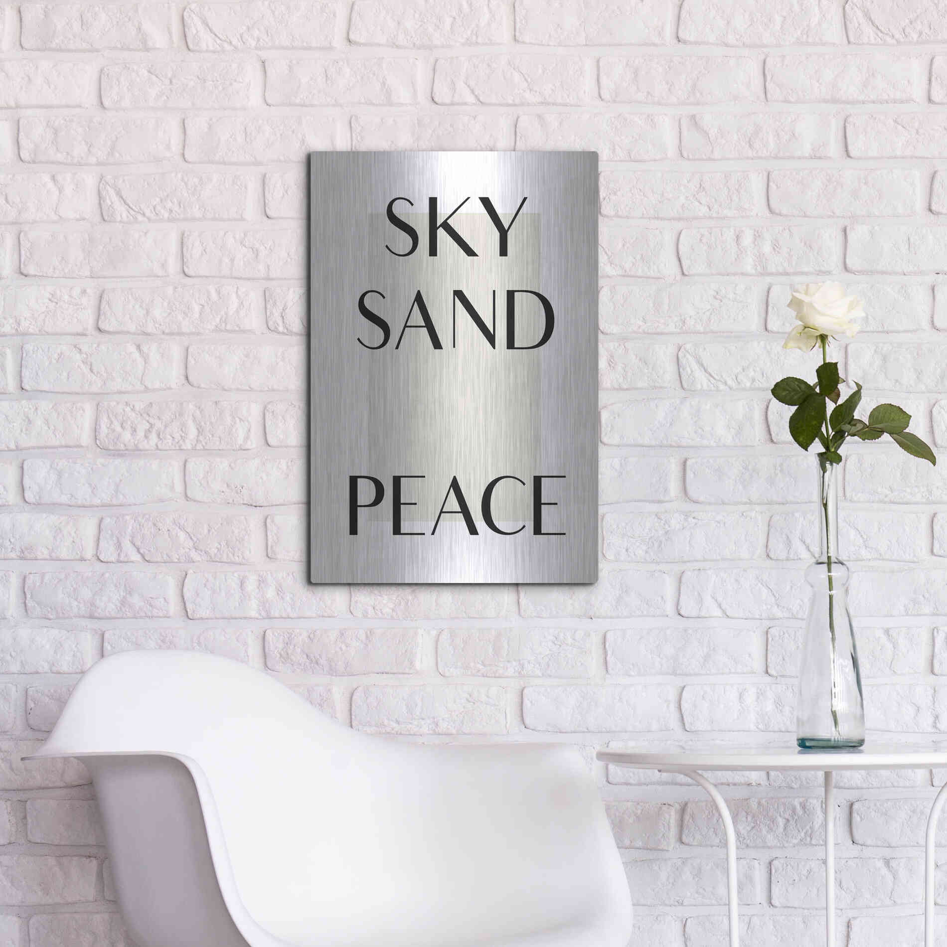 Luxe Metal Art 'Sky Sand Peace' by Design Fabrikken, Metal Wall Art,16x24