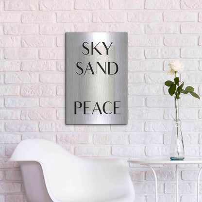 Luxe Metal Art 'Sky Sand Peace' by Design Fabrikken, Metal Wall Art,16x24