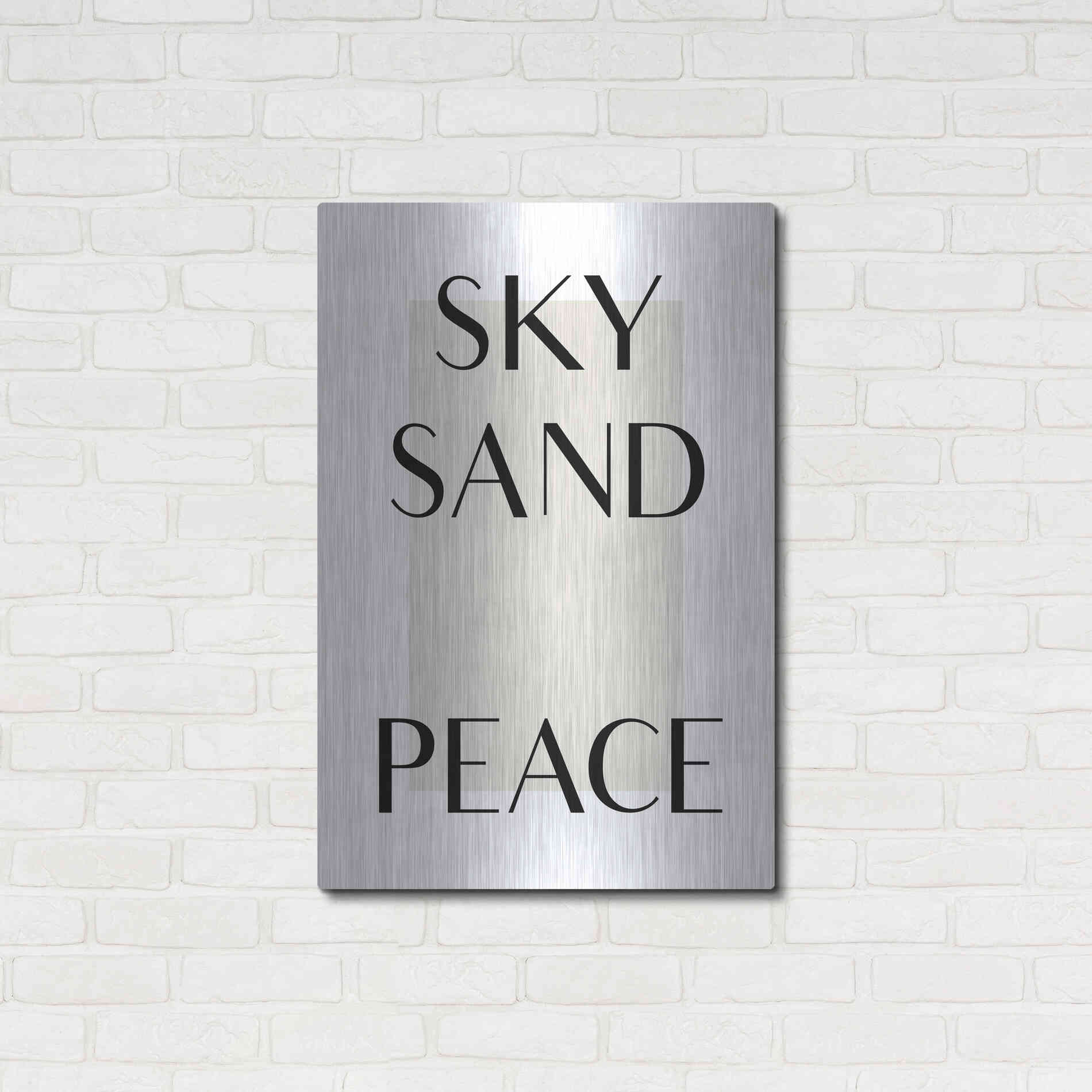 Luxe Metal Art 'Sky Sand Peace' by Design Fabrikken, Metal Wall Art,24x36
