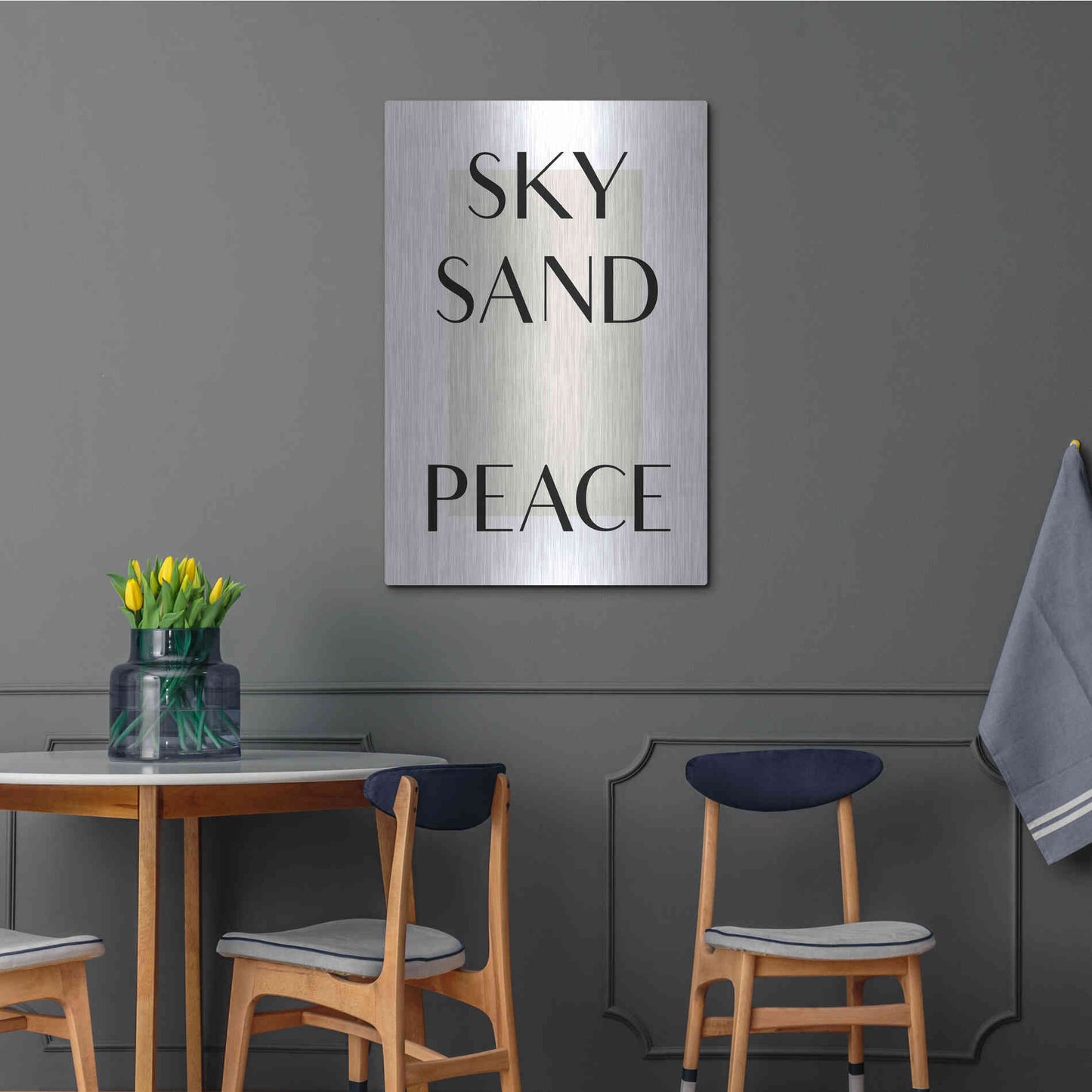 Luxe Metal Art 'Sky Sand Peace' by Design Fabrikken, Metal Wall Art,24x36