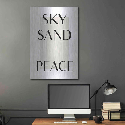Luxe Metal Art 'Sky Sand Peace' by Design Fabrikken, Metal Wall Art,24x36