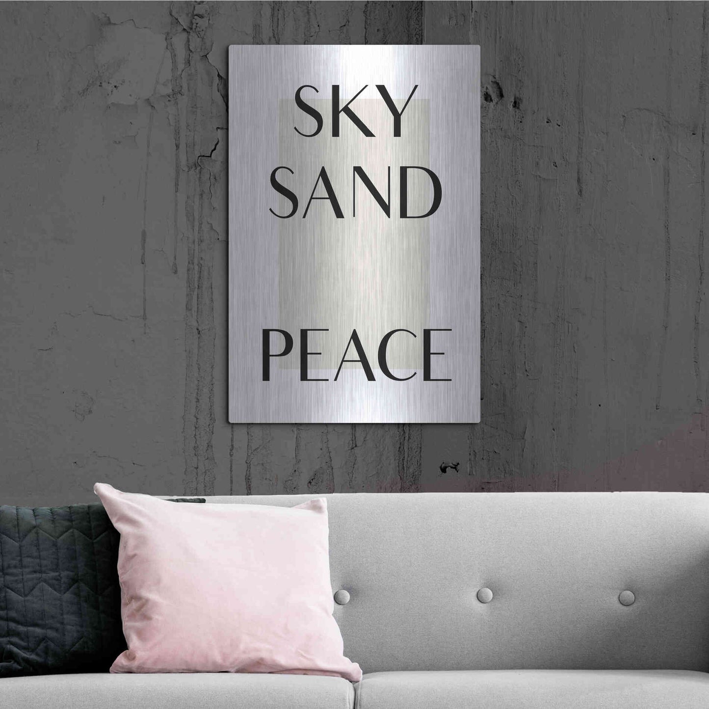 Luxe Metal Art 'Sky Sand Peace' by Design Fabrikken, Metal Wall Art,24x36