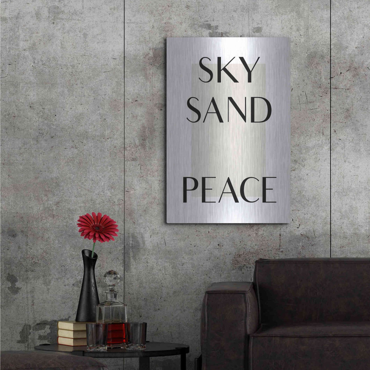 Luxe Metal Art 'Sky Sand Peace' by Design Fabrikken, Metal Wall Art,24x36