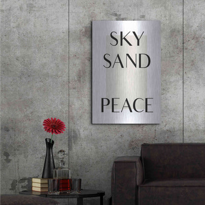 Luxe Metal Art 'Sky Sand Peace' by Design Fabrikken, Metal Wall Art,24x36