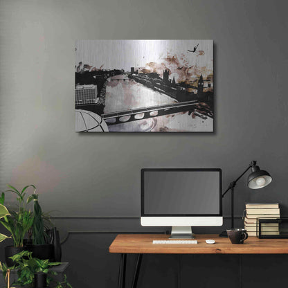 Luxe Metal Art 'London Landscape' by Jonathan Lam, Metal Wall Art,36x24