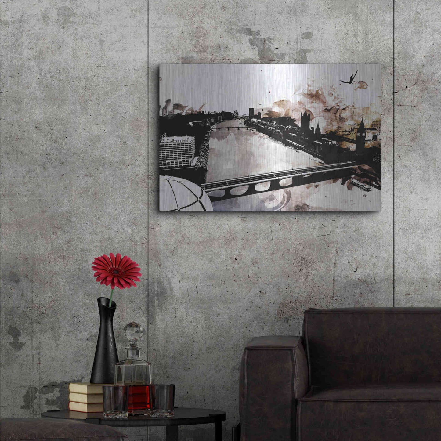 Luxe Metal Art 'London Landscape' by Jonathan Lam, Metal Wall Art,36x24