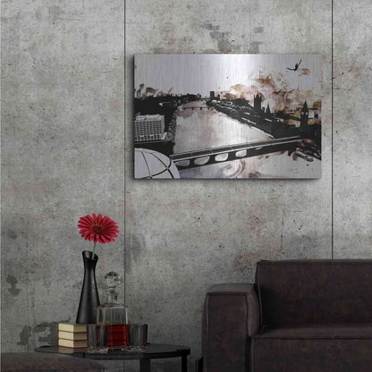 Luxe Metal Art 'London Landscape' by Jonathan Lam, Metal Wall Art,36x24