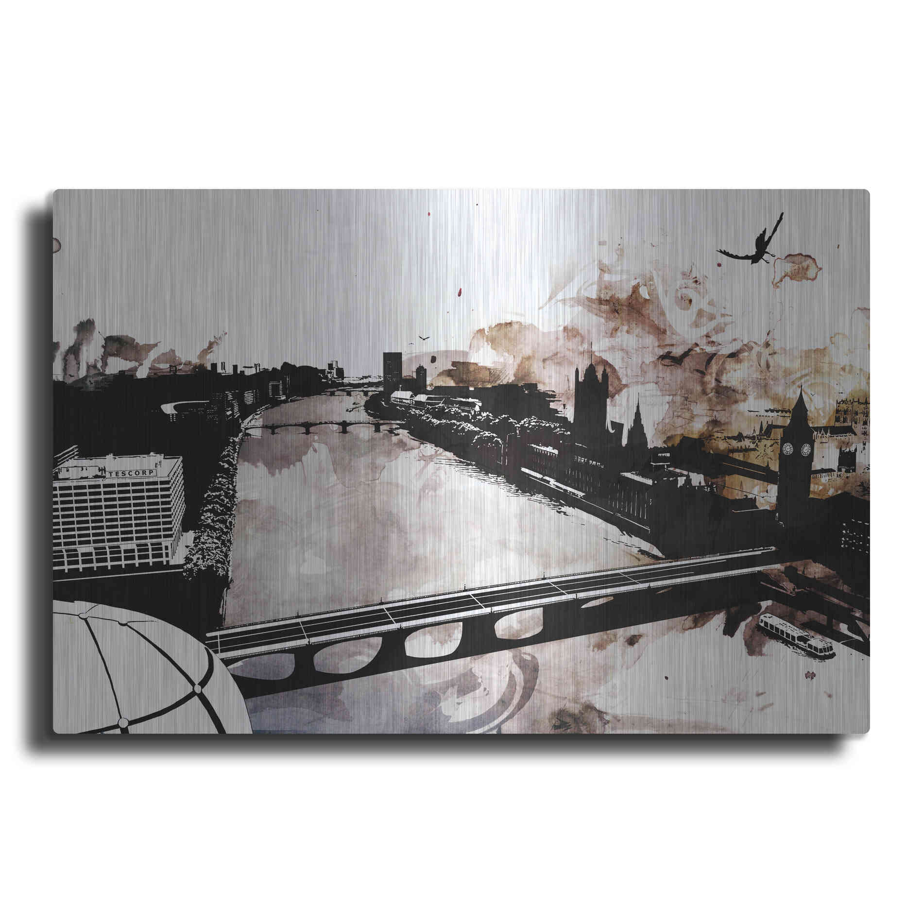 Luxe Metal Art 'London Landscape' by Jonathan Lam, Metal Wall Art