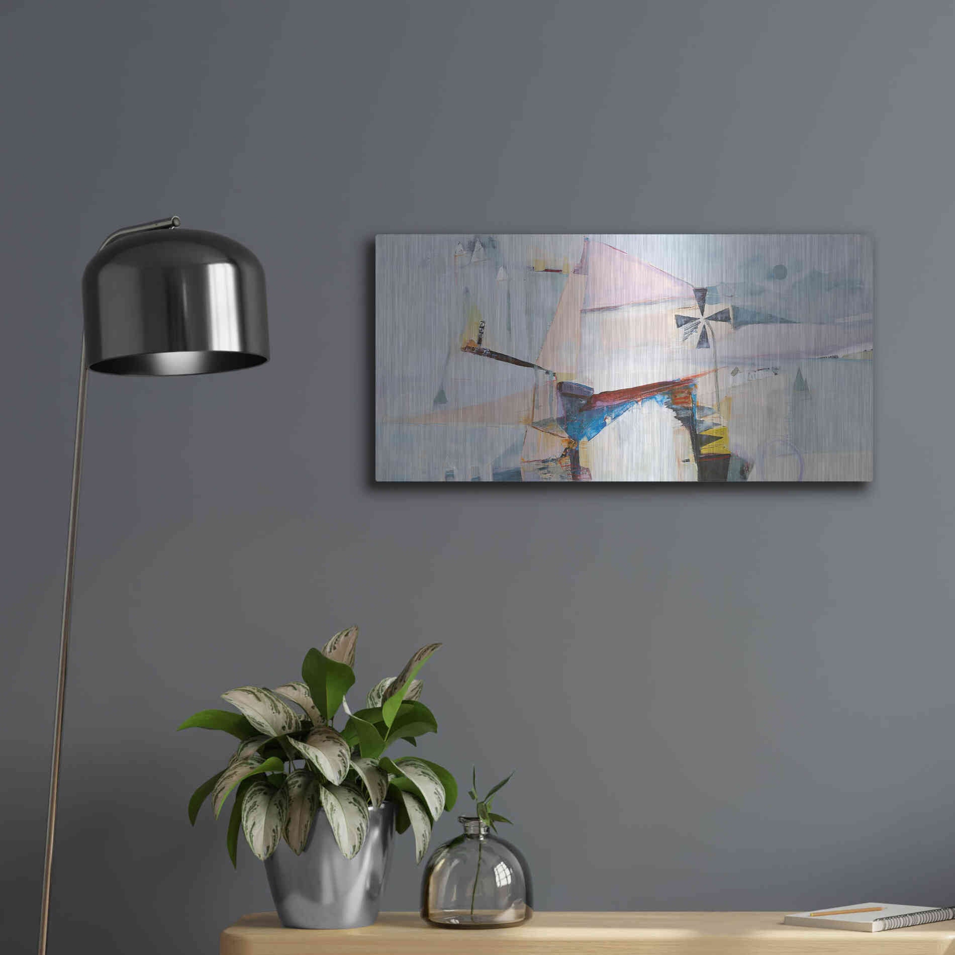 Luxe Metal Art 'Spinning Mill 2' by Design Fabrikken, Metal Wall Art,24x12