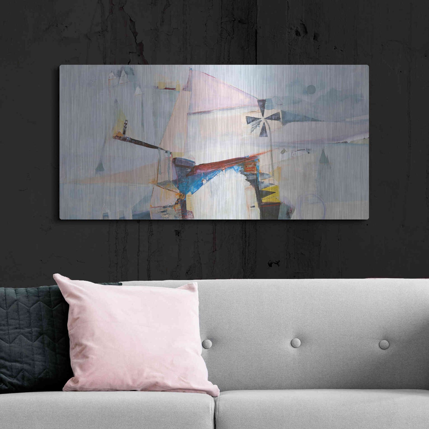 Luxe Metal Art 'Spinning Mill 2' by Design Fabrikken, Metal Wall Art,48x24