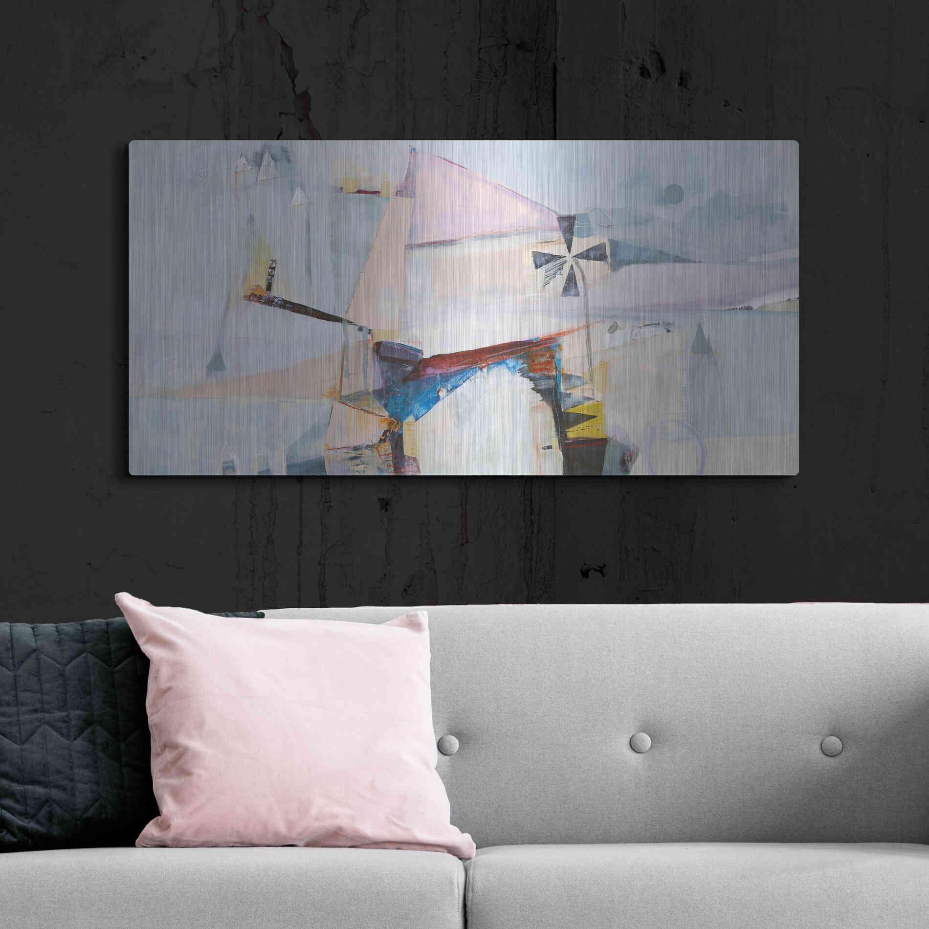 Luxe Metal Art 'Spinning Mill 2' by Design Fabrikken, Metal Wall Art,48x24