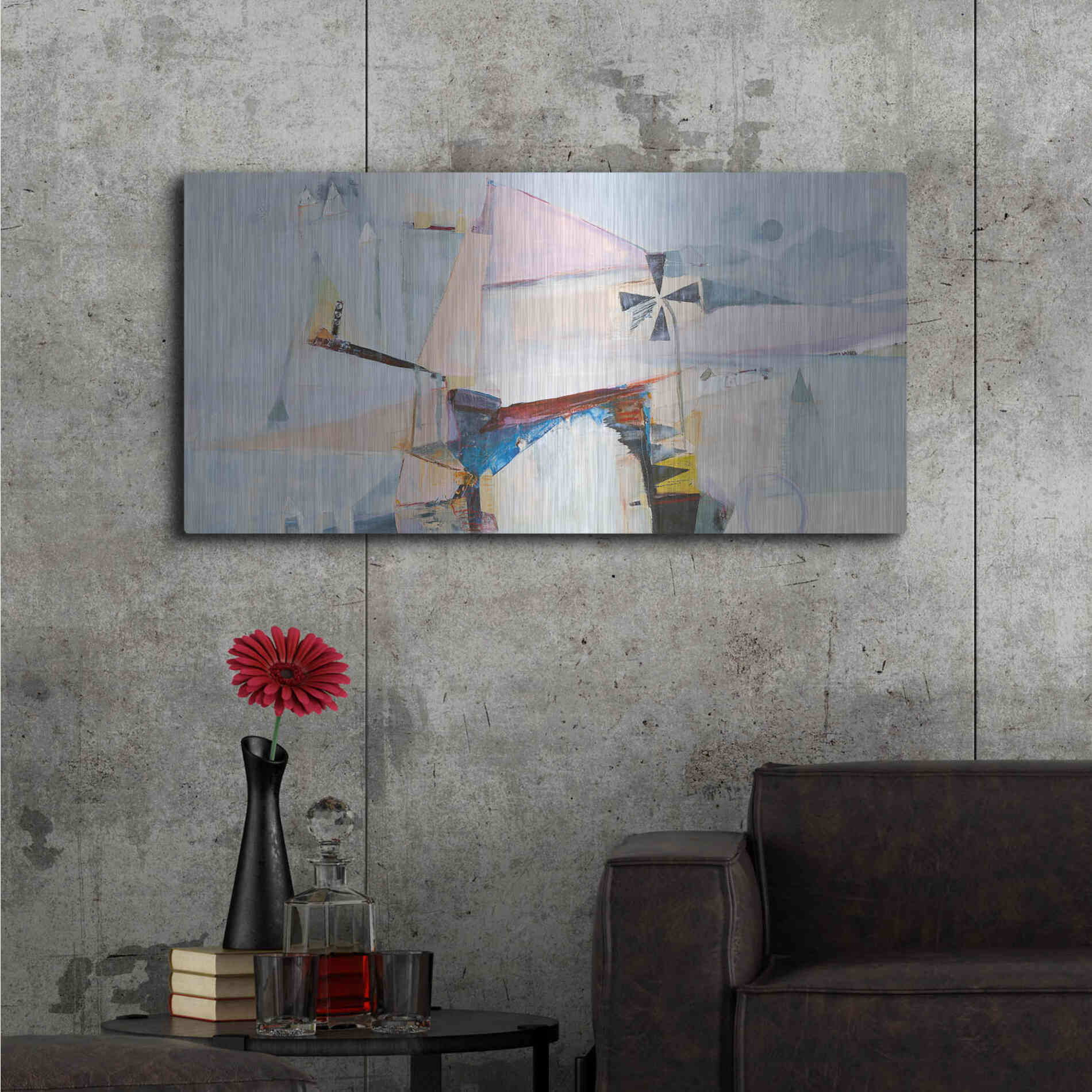 Luxe Metal Art 'Spinning Mill 2' by Design Fabrikken, Metal Wall Art,48x24
