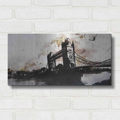 Luxe Metal Art 'Tower Bridge 2' by Jonathan Lam, Metal Wall Art,24x12