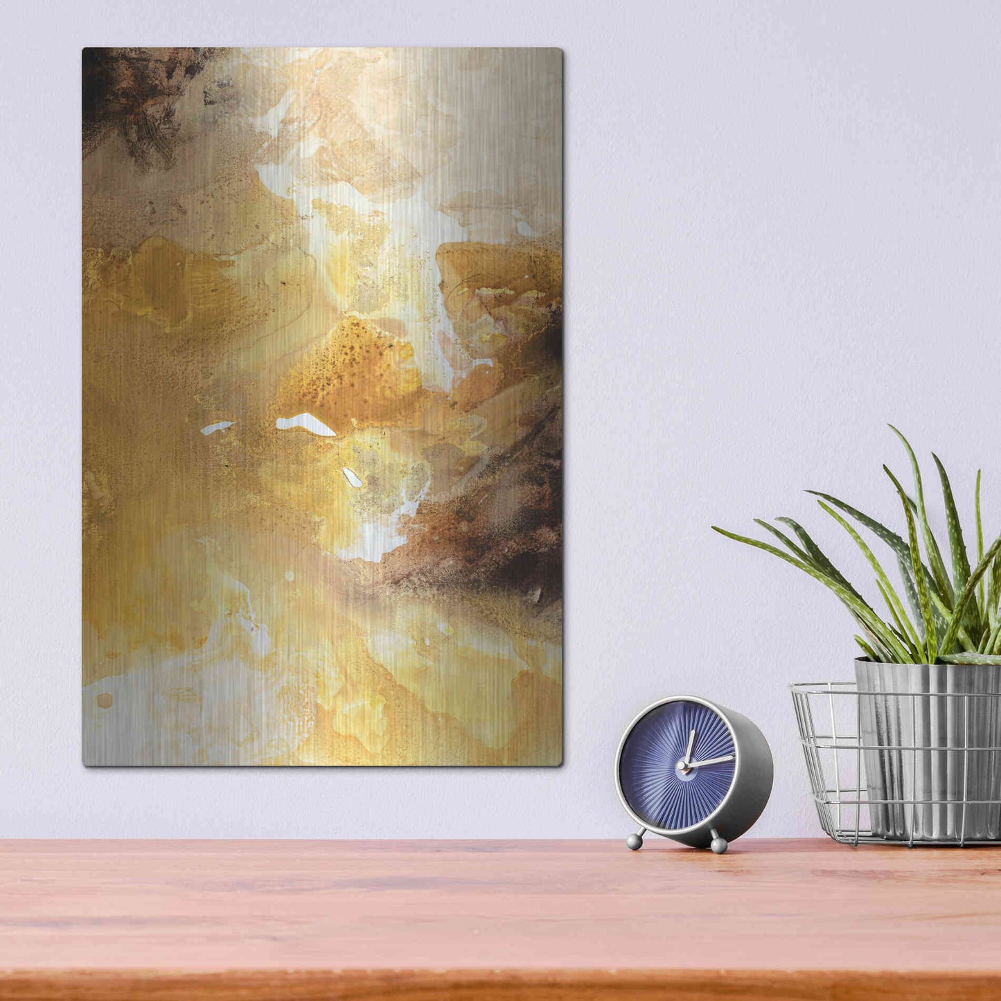 Luxe Metal Art 'Still Water 6' by Design Fabrikken, Metal Wall Art,12x16