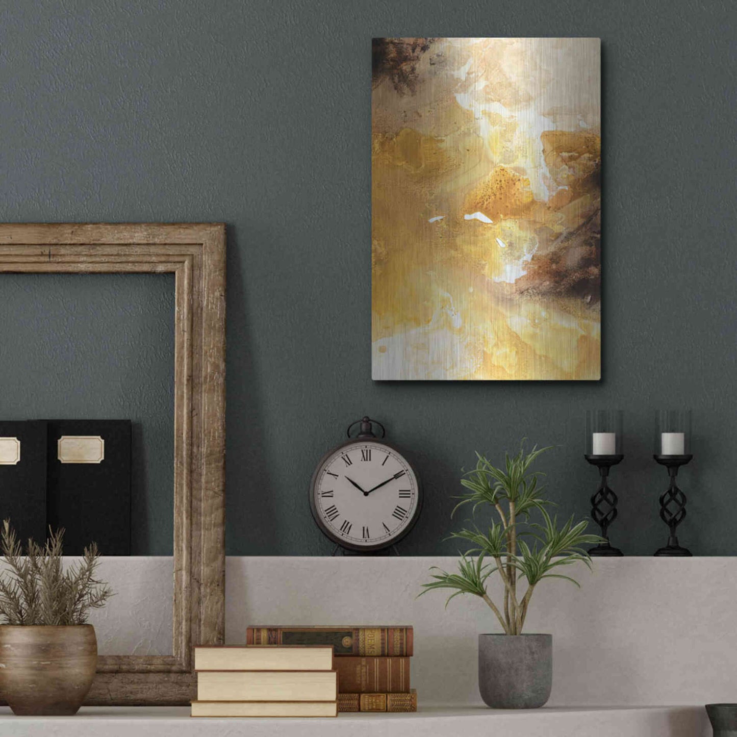 Luxe Metal Art 'Still Water 6' by Design Fabrikken, Metal Wall Art,12x16