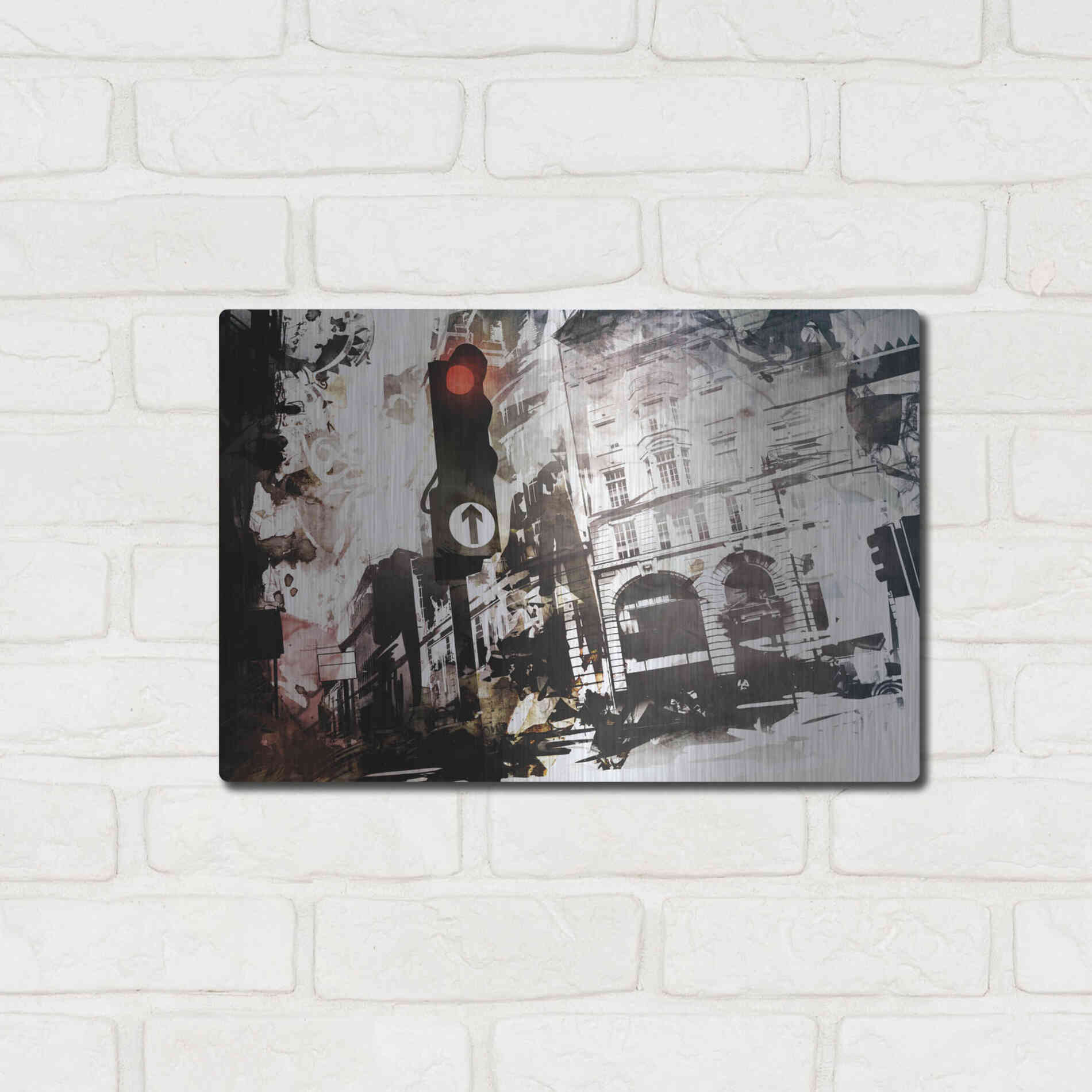 Luxe Metal Art 'Traffic' by Jonathan Lam, Metal Wall Art,16x12
