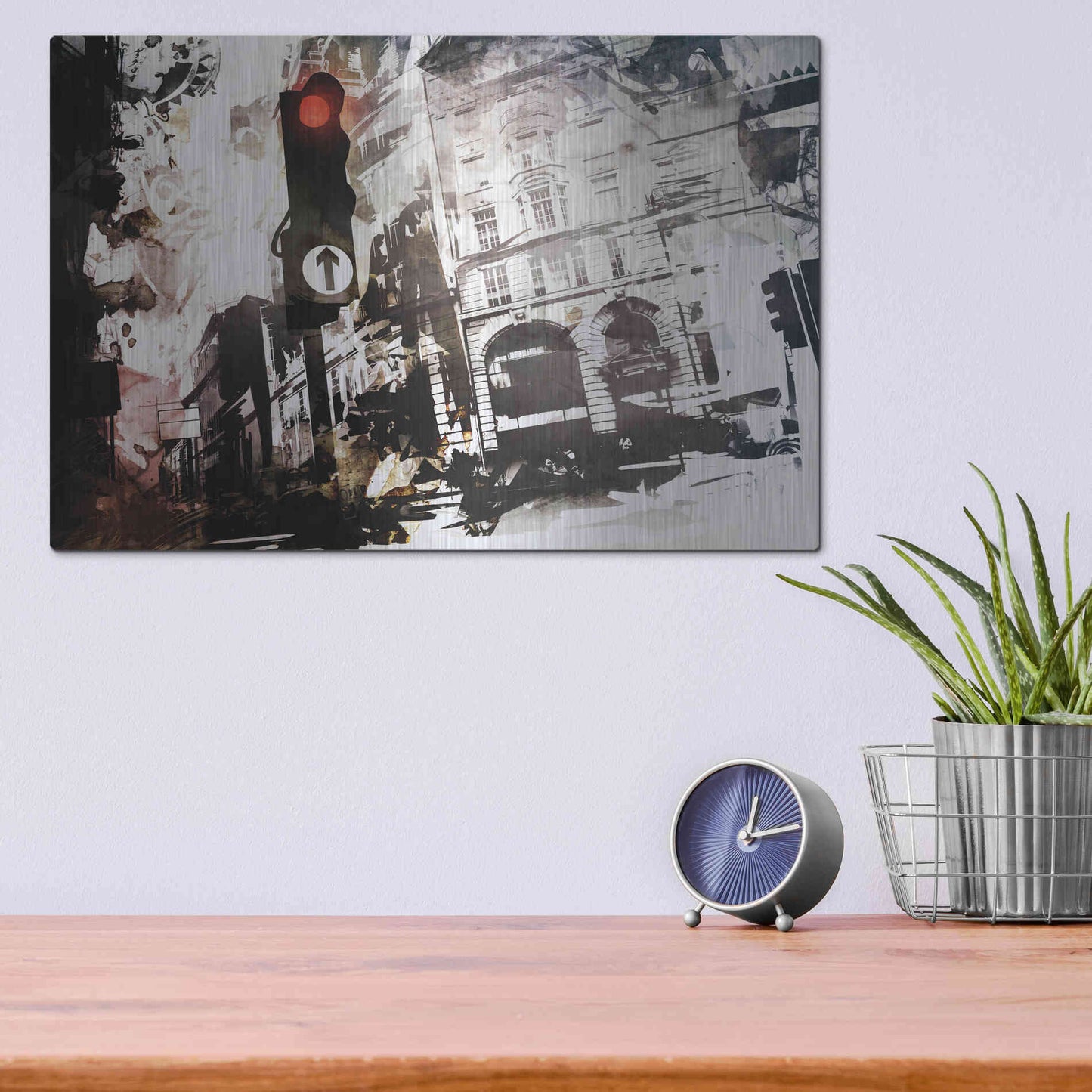 Luxe Metal Art 'Traffic' by Jonathan Lam, Metal Wall Art,16x12