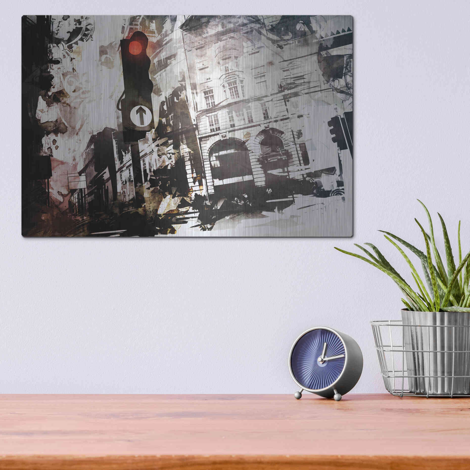 Luxe Metal Art 'Traffic' by Jonathan Lam, Metal Wall Art,16x12