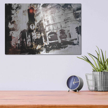 Luxe Metal Art 'Traffic' by Jonathan Lam, Metal Wall Art,16x12