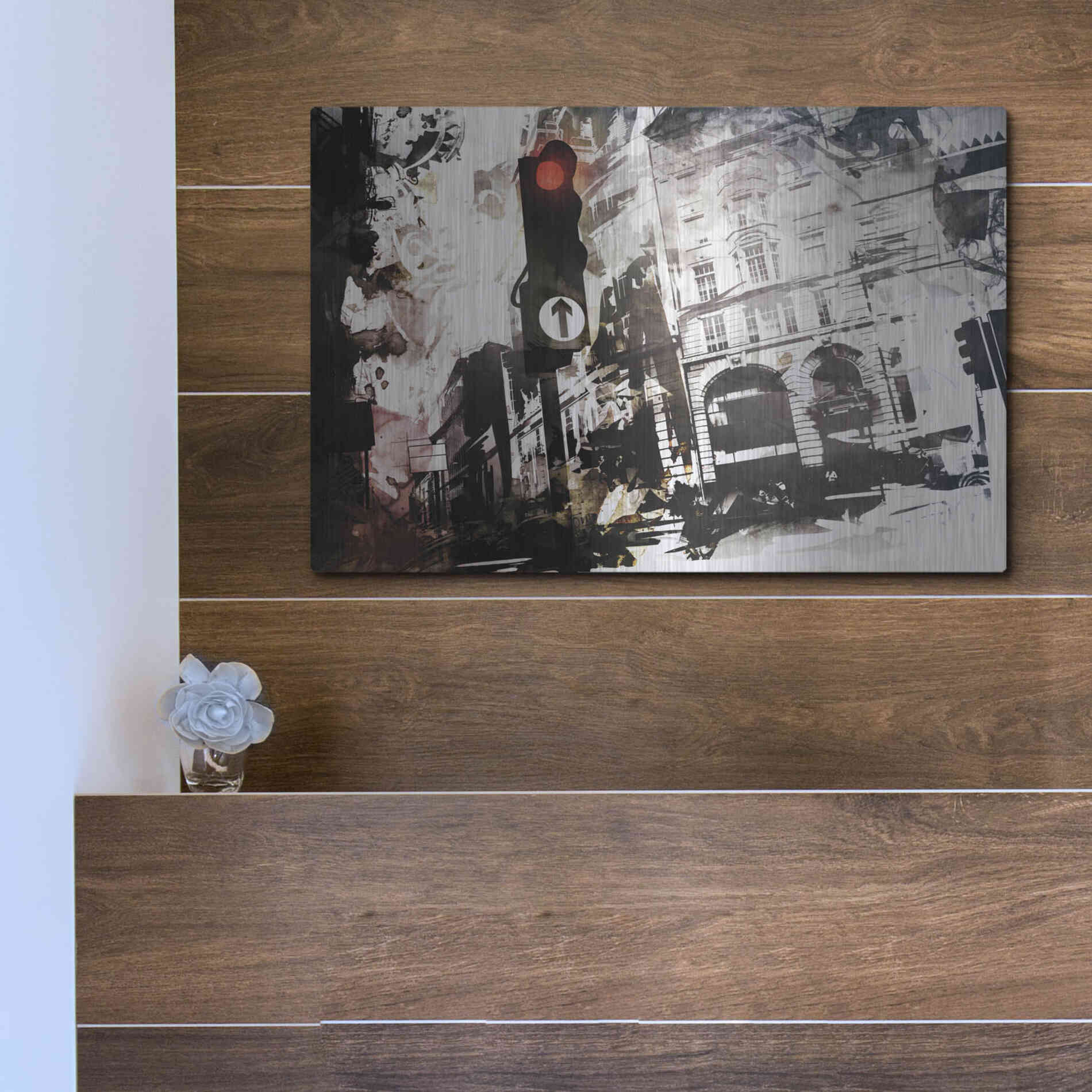 Luxe Metal Art 'Traffic' by Jonathan Lam, Metal Wall Art,16x12