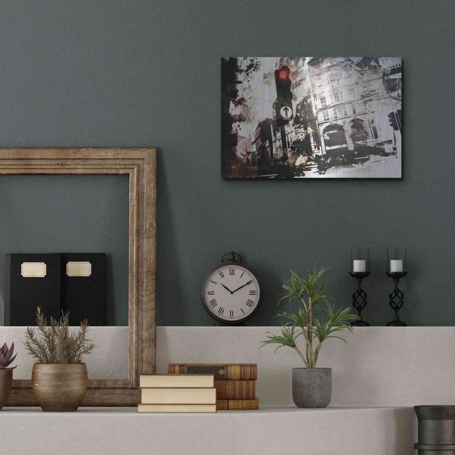 Luxe Metal Art 'Traffic' by Jonathan Lam, Metal Wall Art,16x12