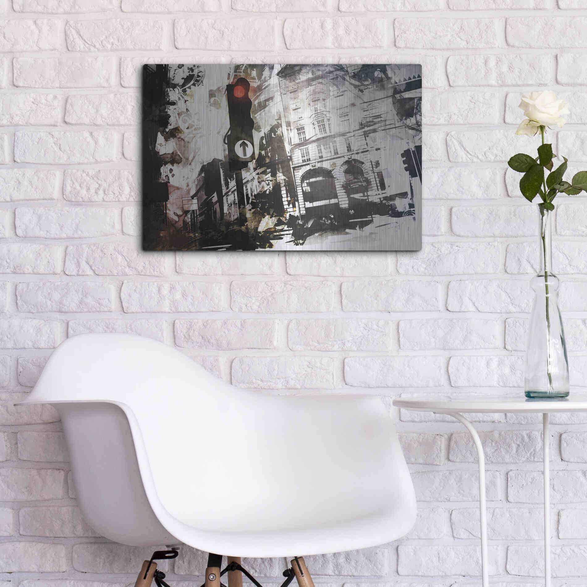 Luxe Metal Art 'Traffic' by Jonathan Lam, Metal Wall Art,24x16