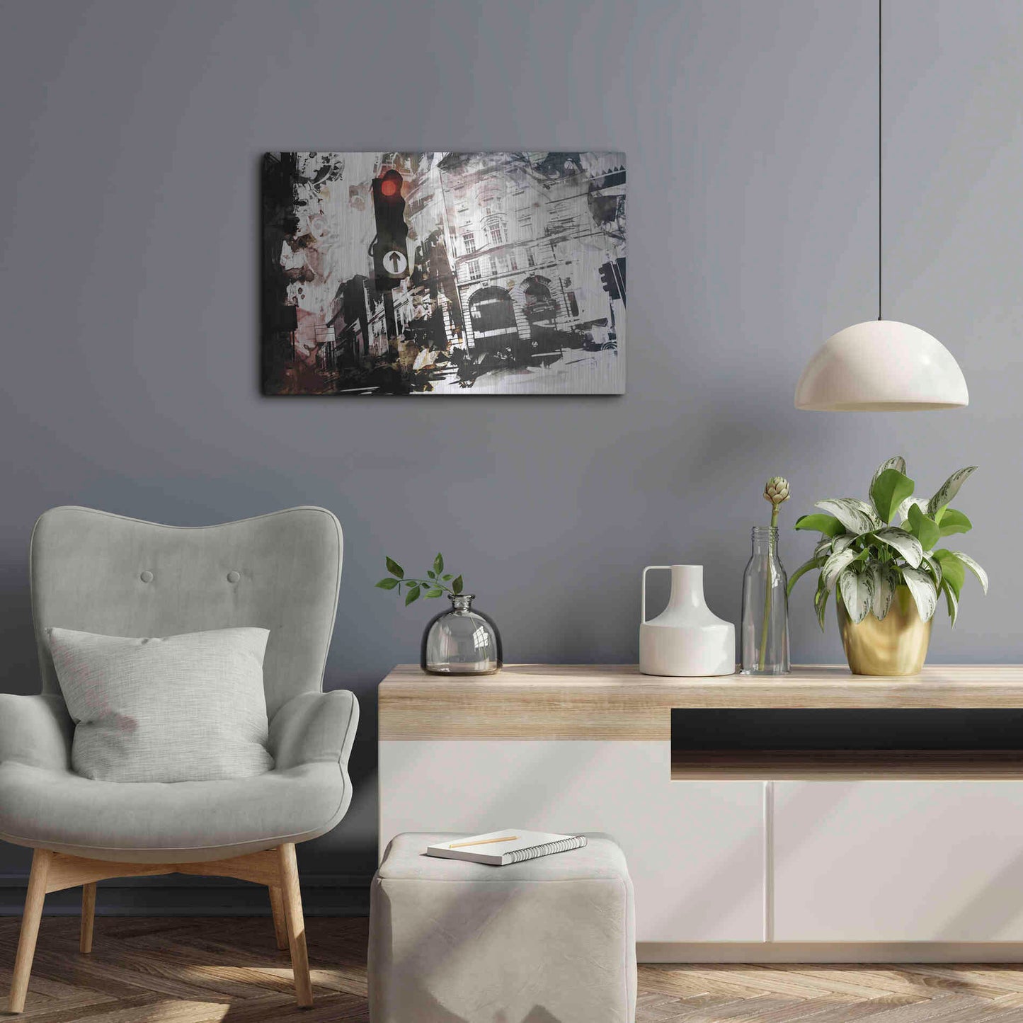 Luxe Metal Art 'Traffic' by Jonathan Lam, Metal Wall Art,24x16