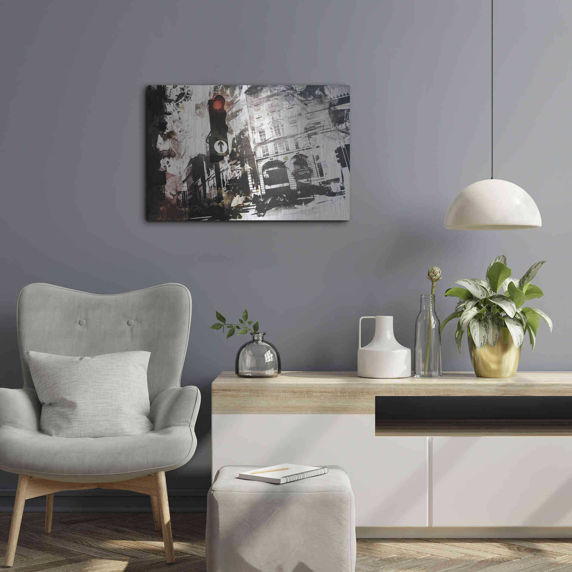 Luxe Metal Art 'Traffic' by Jonathan Lam, Metal Wall Art,24x16