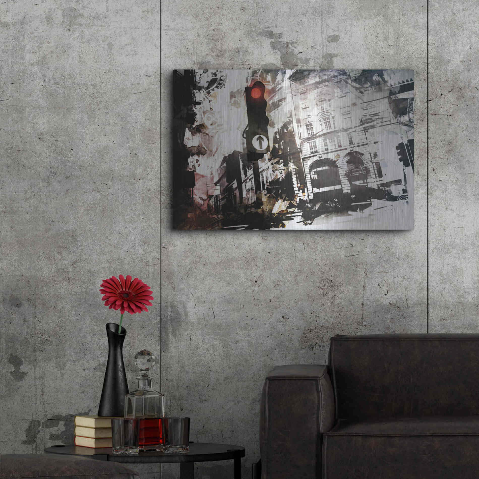 Luxe Metal Art 'Traffic' by Jonathan Lam, Metal Wall Art,36x24