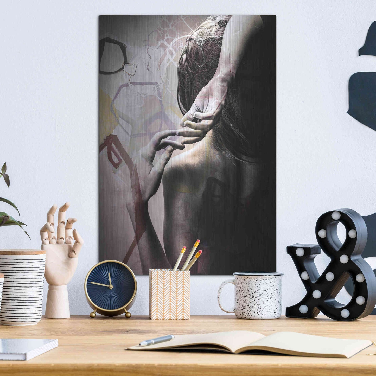 Luxe Metal Art 'Studio 3 Colors' by Design Fabrikken, Metal Wall Art,12x16