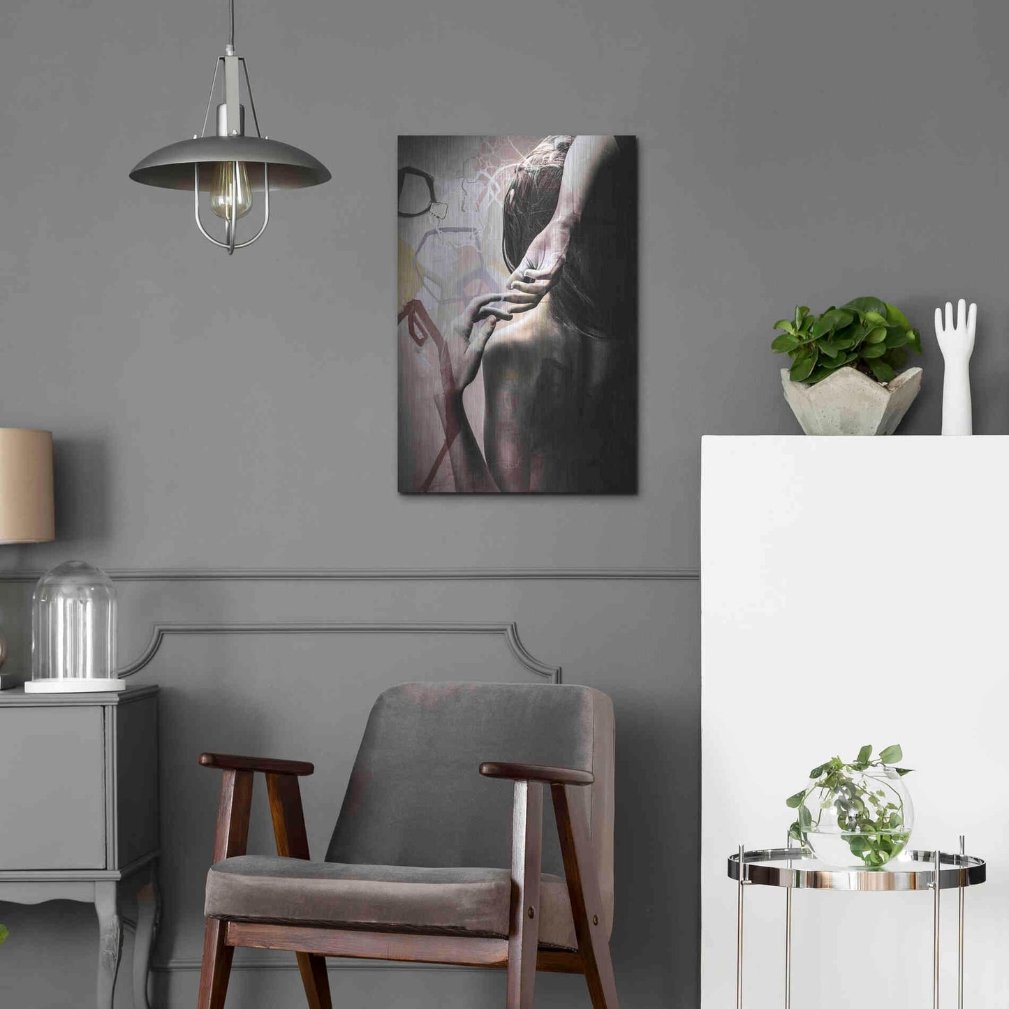 Luxe Metal Art 'Studio 3 Colors' by Design Fabrikken, Metal Wall Art,16x24