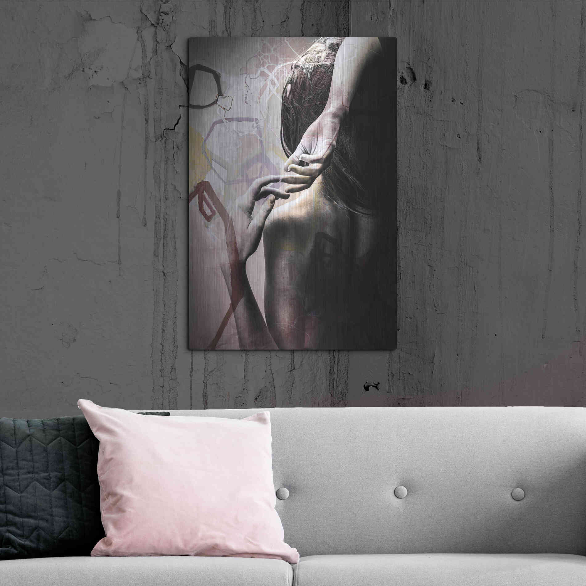 Luxe Metal Art 'Studio 3 Colors' by Design Fabrikken, Metal Wall Art,24x36