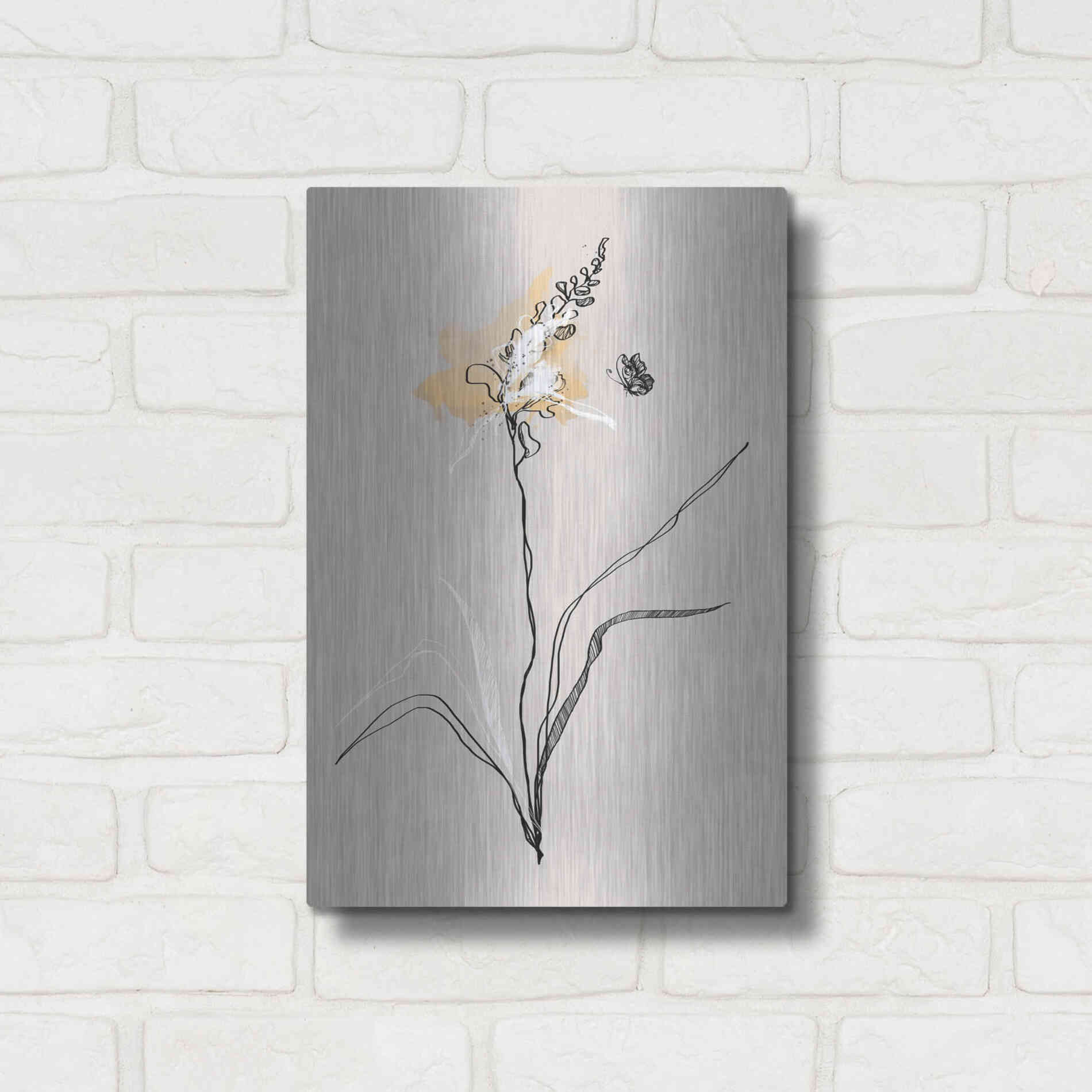 Luxe Metal Art 'Summer Plant 1' by Design Fabrikken, Metal Wall Art,12x16