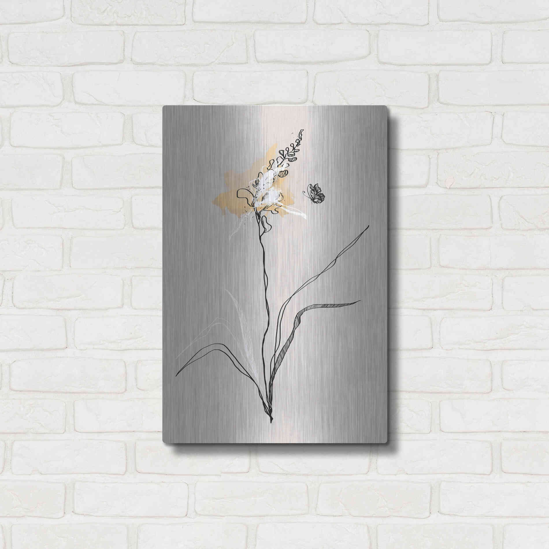 Luxe Metal Art 'Summer Plant 1' by Design Fabrikken, Metal Wall Art,16x24