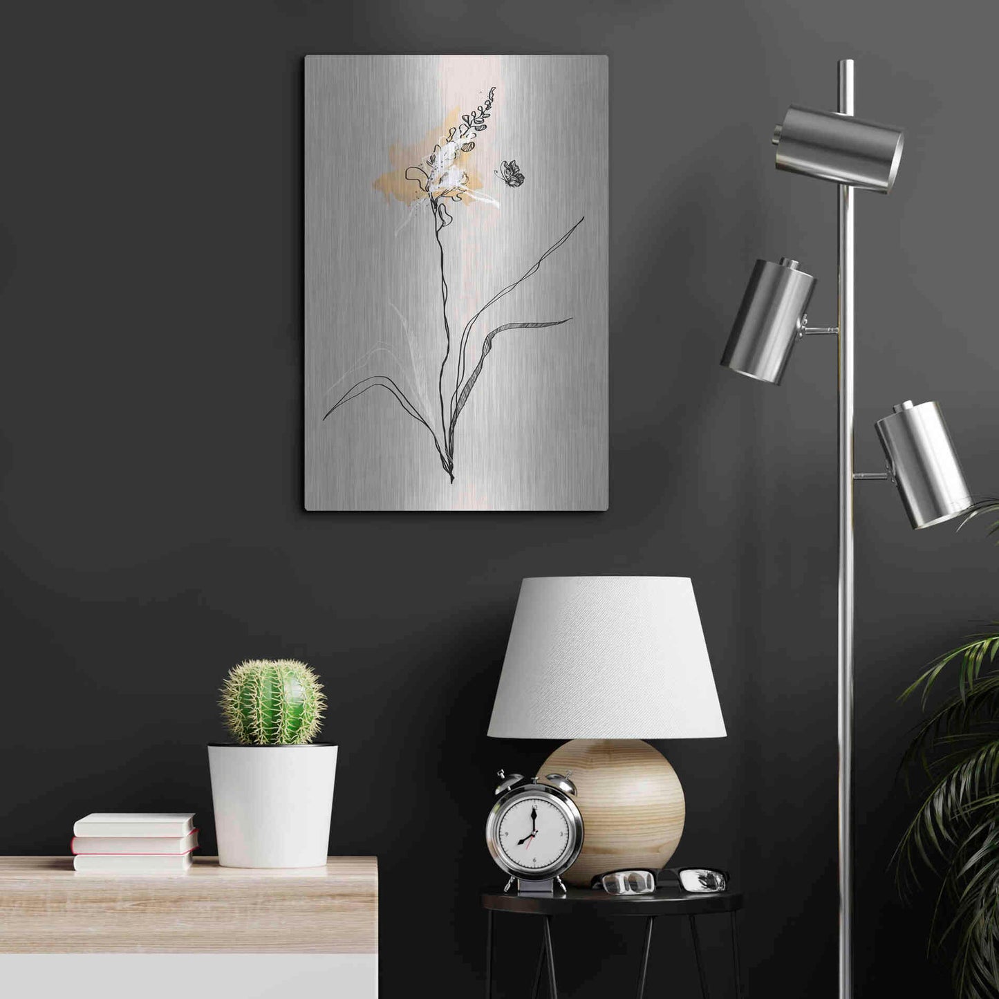 Luxe Metal Art 'Summer Plant 1' by Design Fabrikken, Metal Wall Art,16x24