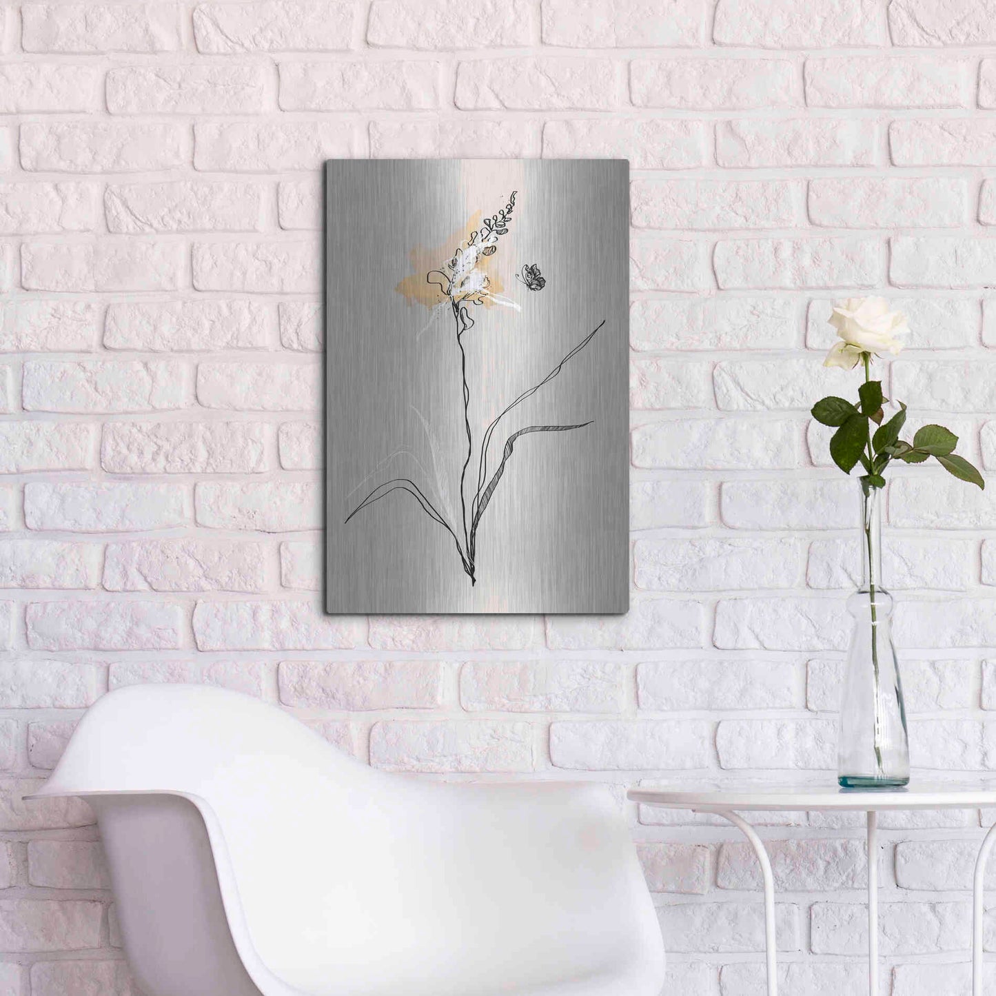 Luxe Metal Art 'Summer Plant 1' by Design Fabrikken, Metal Wall Art,16x24