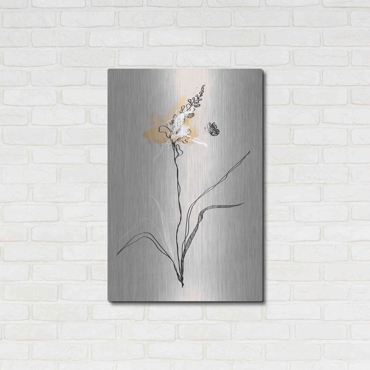 Luxe Metal Art 'Summer Plant 1' by Design Fabrikken, Metal Wall Art,24x36