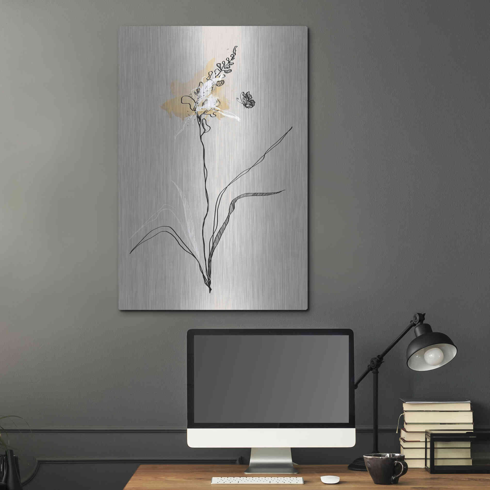 Luxe Metal Art 'Summer Plant 1' by Design Fabrikken, Metal Wall Art,24x36