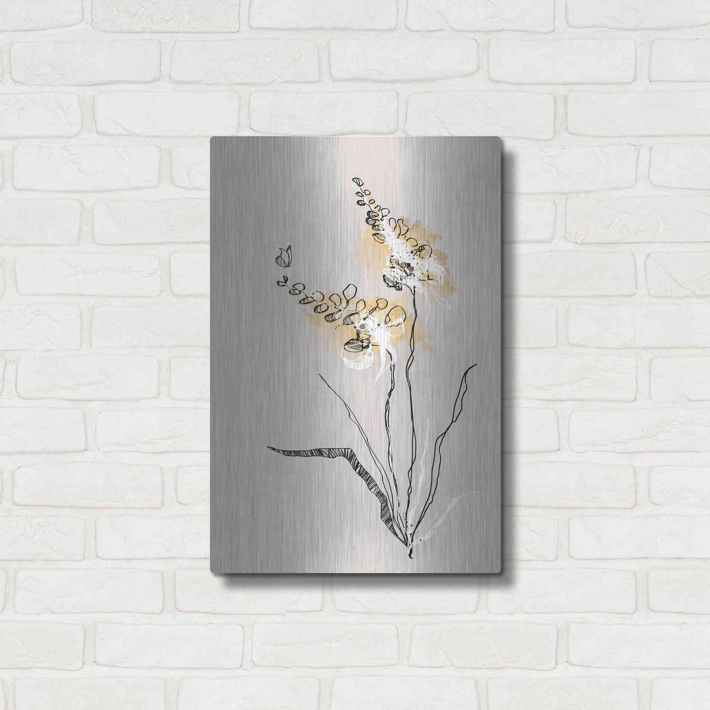 Luxe Metal Art 'Summer Plant 2' by Design Fabrikken, Metal Wall Art,16x24