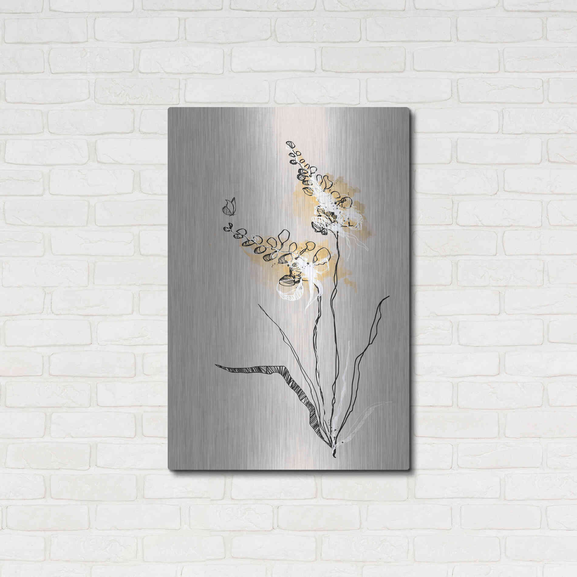 Luxe Metal Art 'Summer Plant 2' by Design Fabrikken, Metal Wall Art,24x36