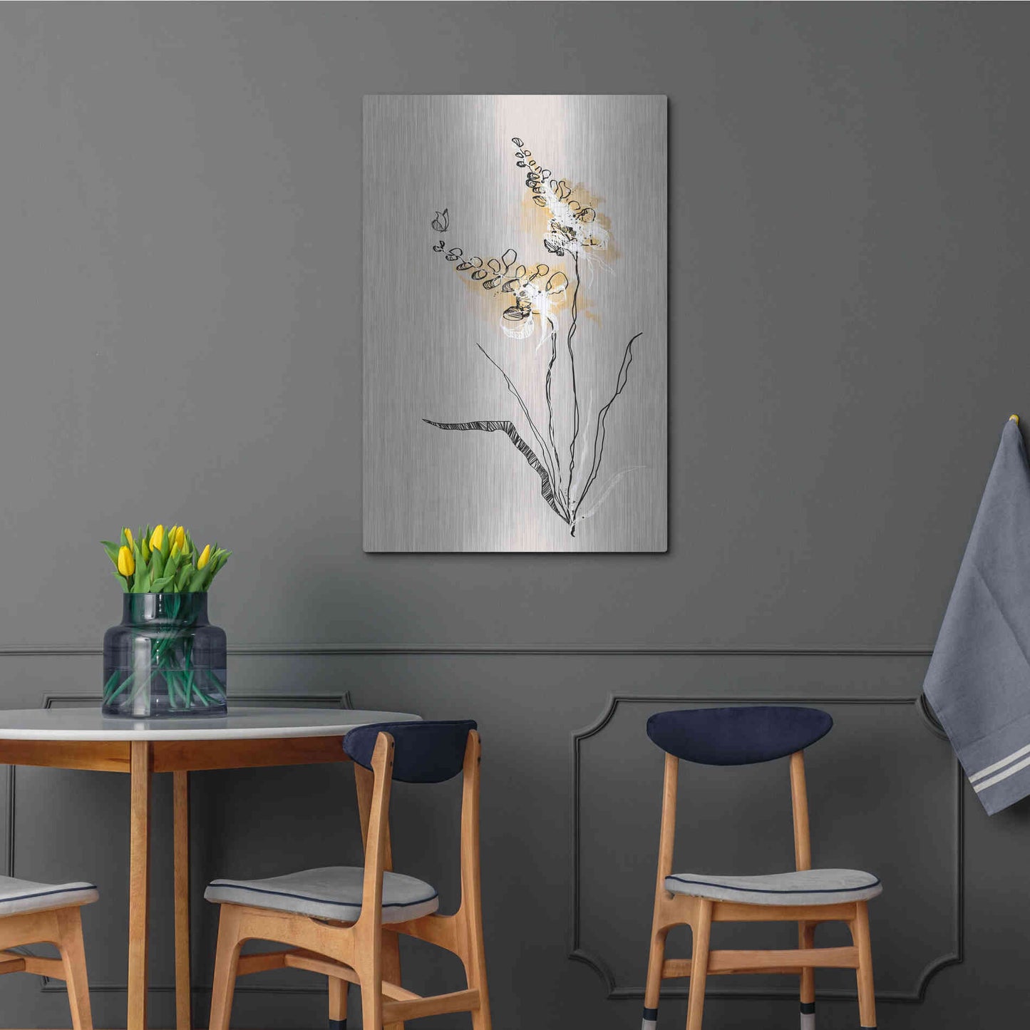 Luxe Metal Art 'Summer Plant 2' by Design Fabrikken, Metal Wall Art,24x36