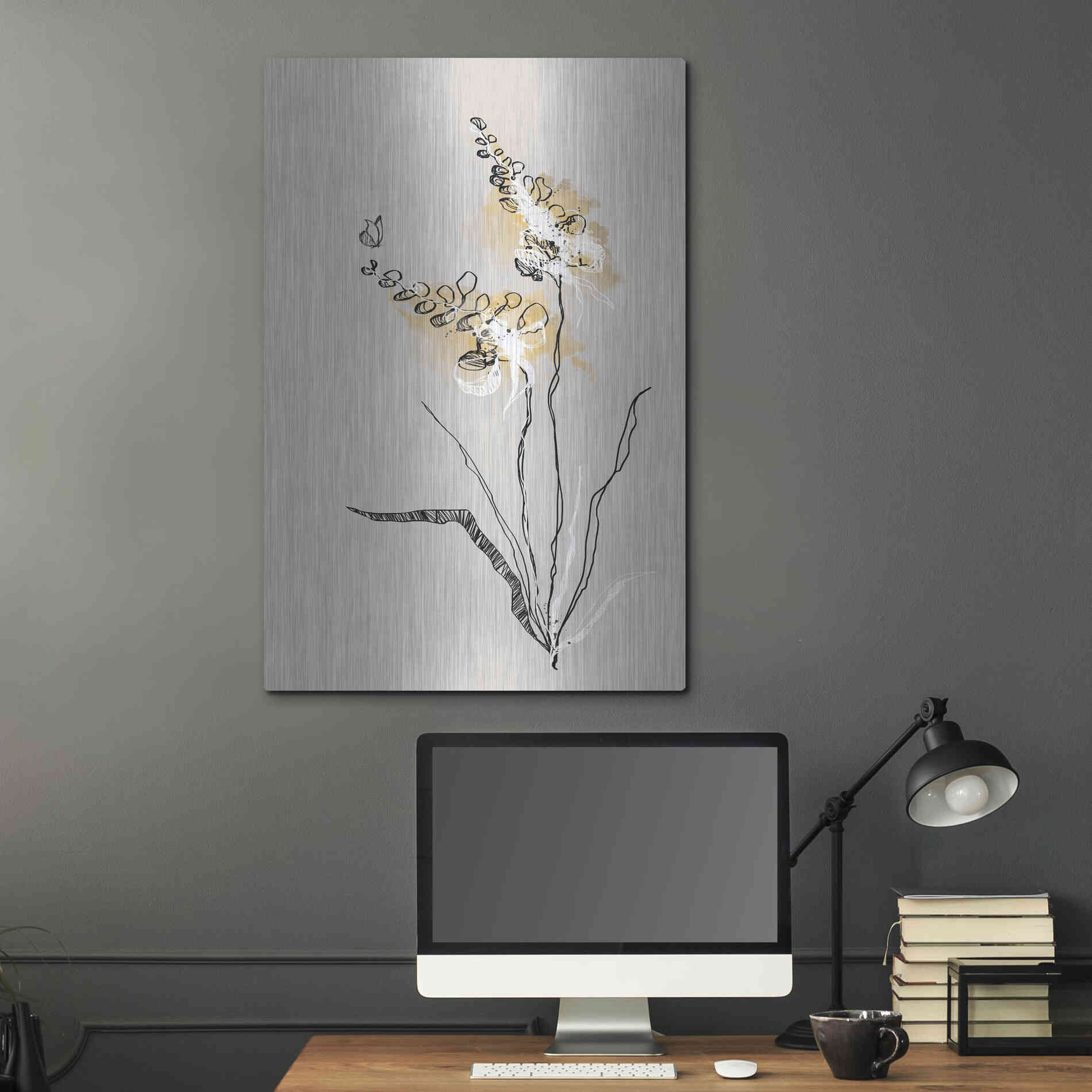 Luxe Metal Art 'Summer Plant 2' by Design Fabrikken, Metal Wall Art,24x36