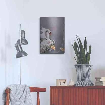 Luxe Metal Art 'Swan Gold 1' by Design Fabrikken, Metal Wall Art,16x24
